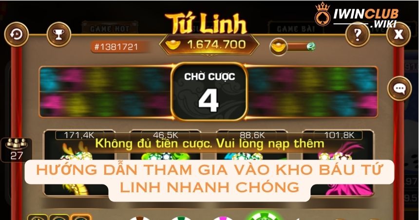 Hướng dẫn tham gia vào kho báu tứ linh nhanh chóng